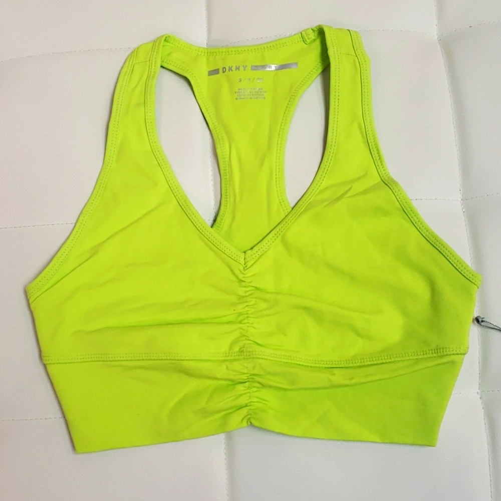 DKNY Sport Ruched Racerback Sports Bra - Large
